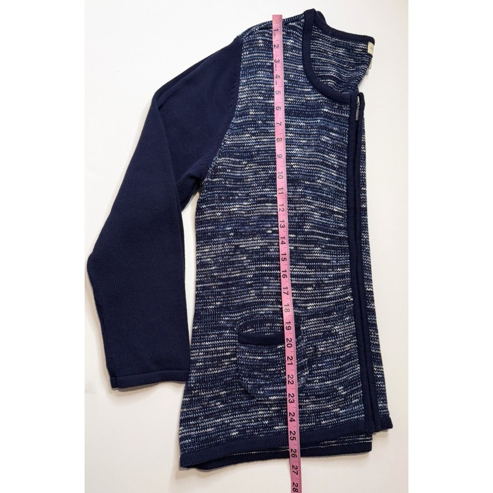 Appleseeds Womens Zip Cardigan Sweater Size‎ PL Y2K 90s Grandpa Professor Indie - Picture 4 of 8